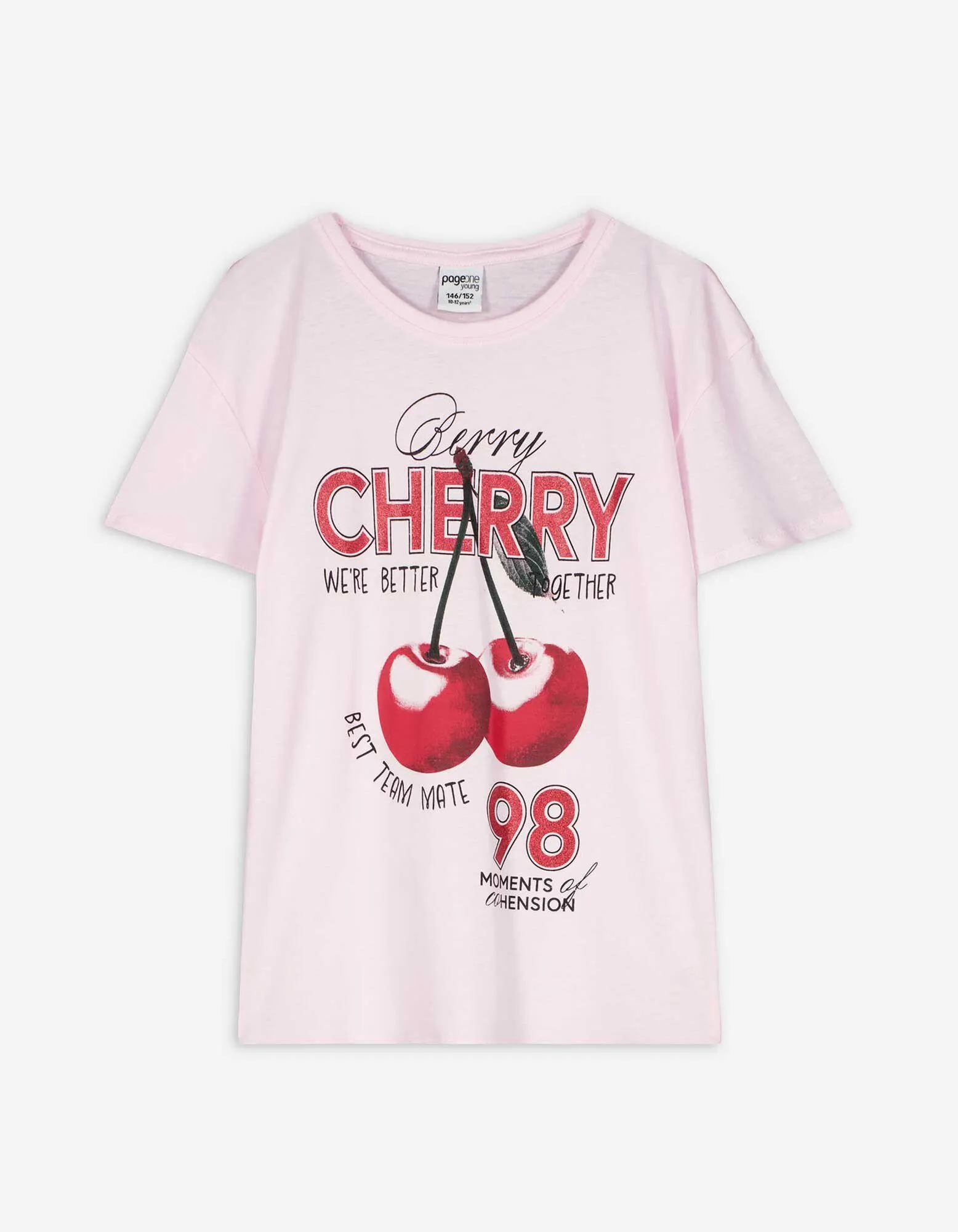 T-shirt - Stampa glitterata - rosa