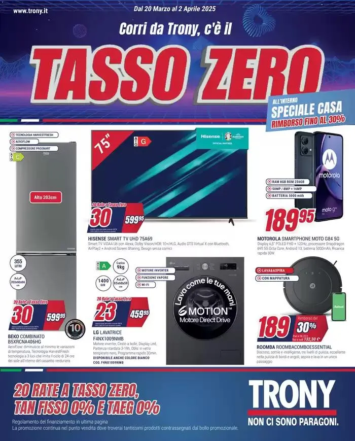 Tasso Zero da Trony! da 20 marzo a 2 aprile di 2025 - Pagina del volantino 1