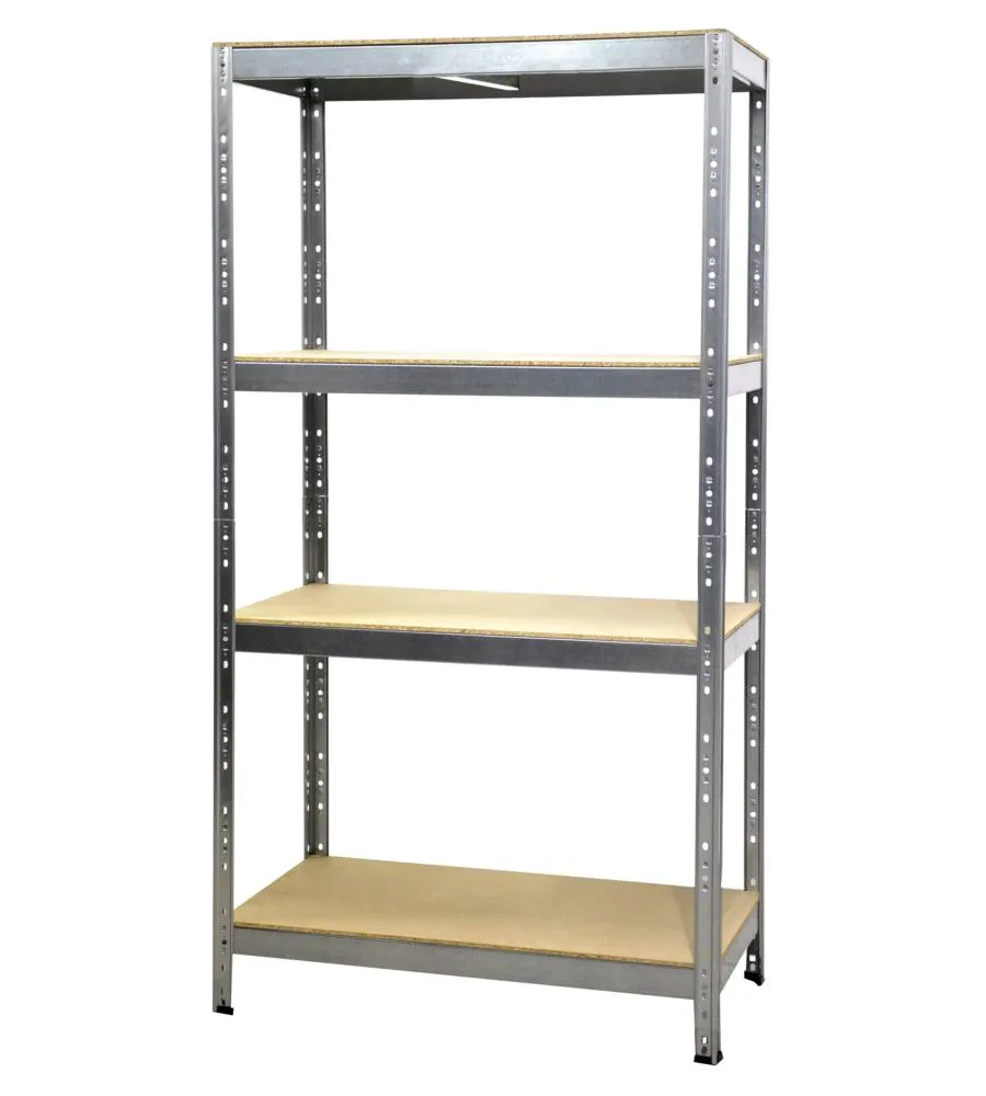 SCAFFALE IN METALLO E LEGNO "JOKER"IN KIT CON 4 RIPIANI, 120x50x180 CM PORTATA 300 KG - GRIMA