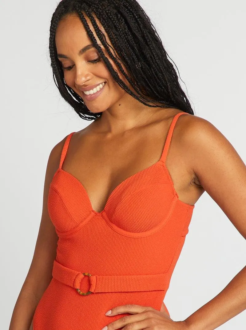 Costume intero con coppe - ARANCIONE