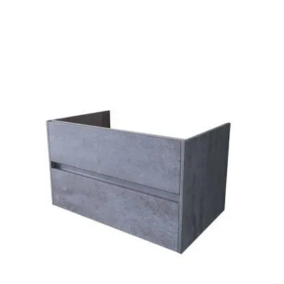 Base porta lavabo sospesa 2 cassetti 84x50x49 cm effetto legno