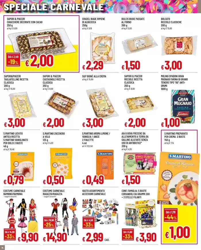 TANTI PRODOTTI A 1 - 2 - 3 € da 6 febbraio a 19 febbraio di 2025 - Pagina del volantino 14