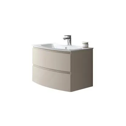 Mobile bagno base portalavabo sospeso Bold curvo 2 cassetti 70x50x52 cm tortora