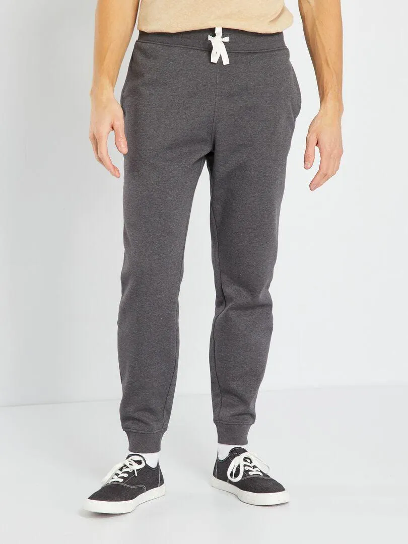 Pantaloni joggers in tessuto felpato - GRIGIO