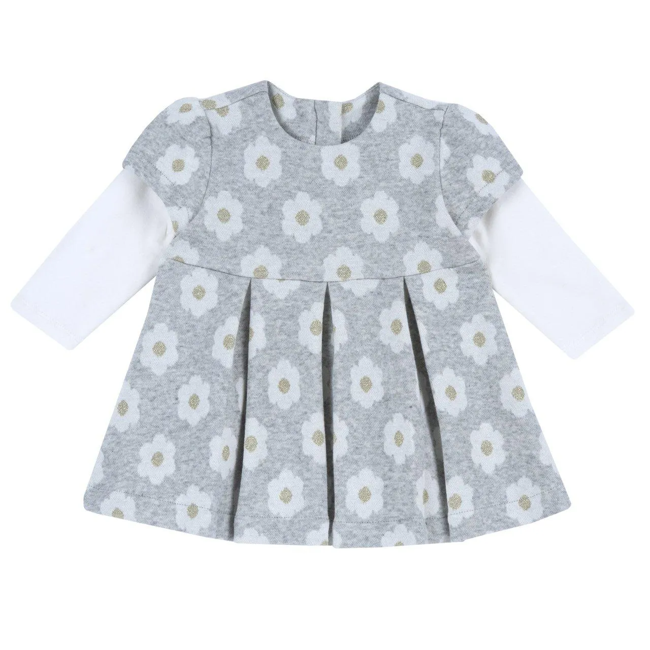 Vestito in tessuto jacquard disegno fiori