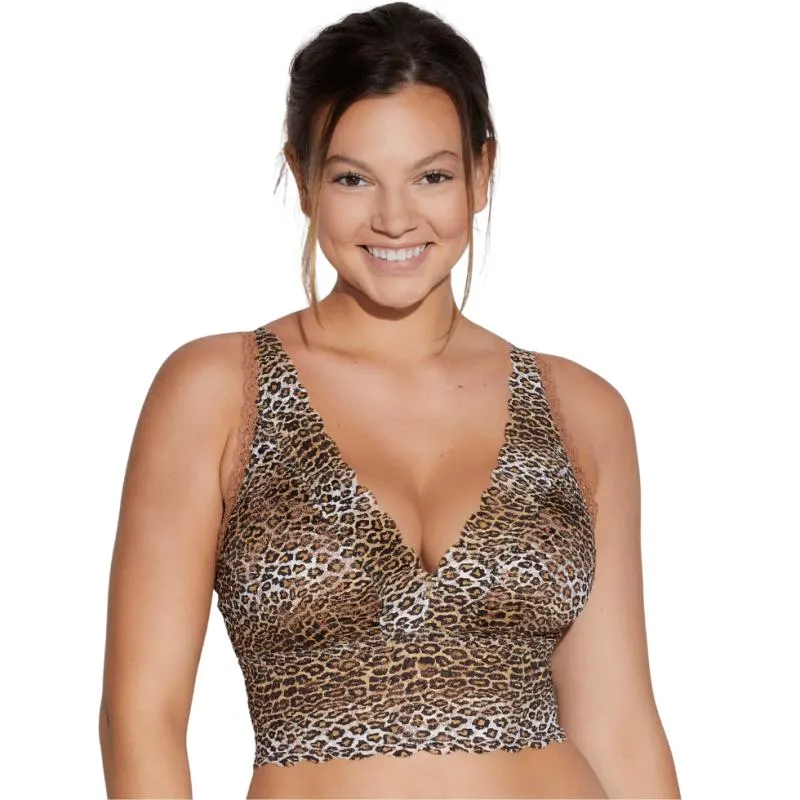 CB-NEVEP1385LEO- Never say never-Bralette Curvy Plungie Longline- Animalier