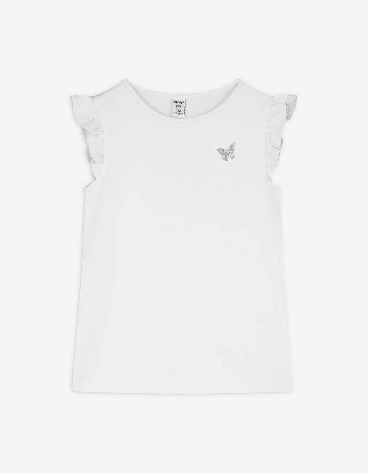 T-shirt - Maniche con volant - bianco