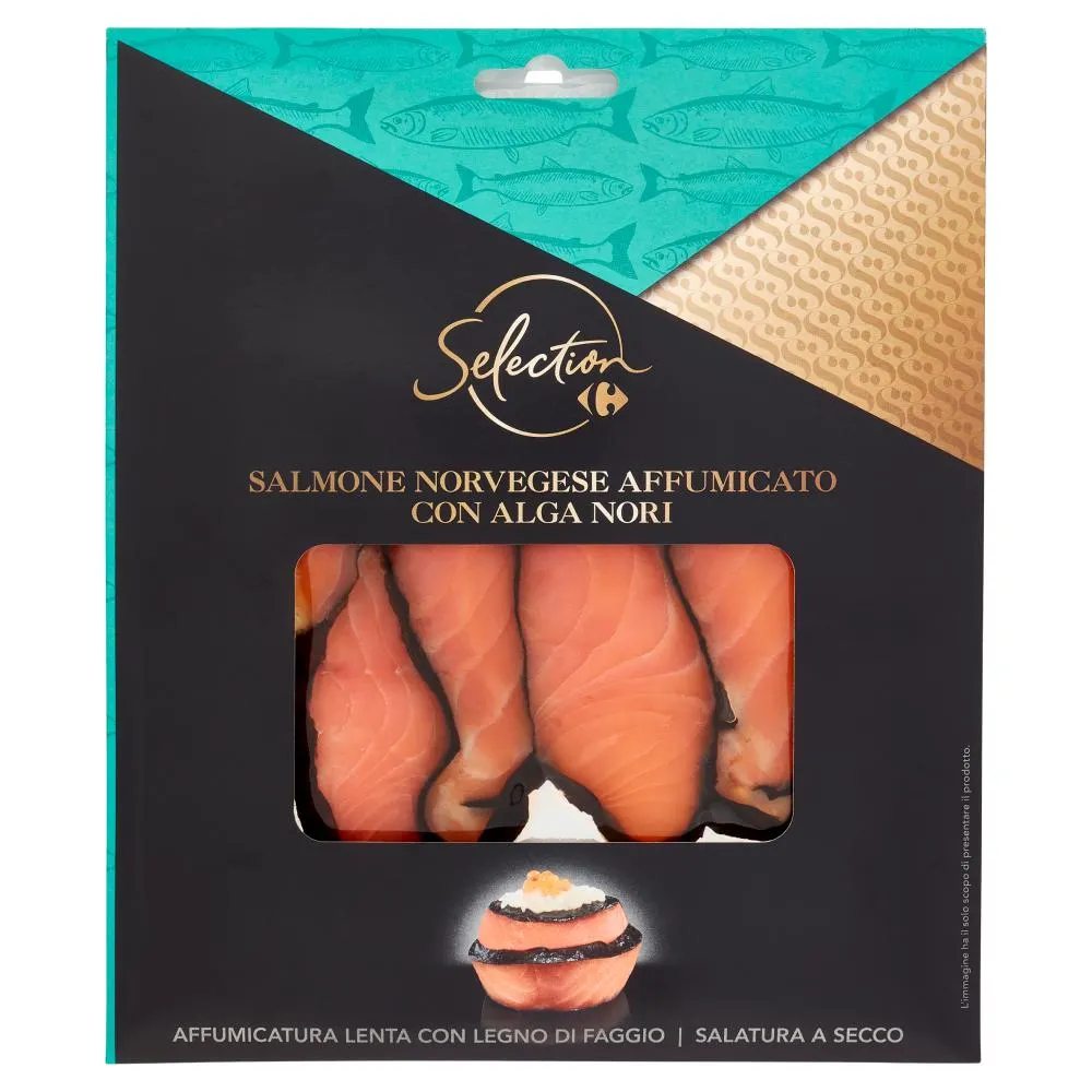 Carrefour Selection Salmone Norvegese Affumicato con Alga Nori 0,100 kg