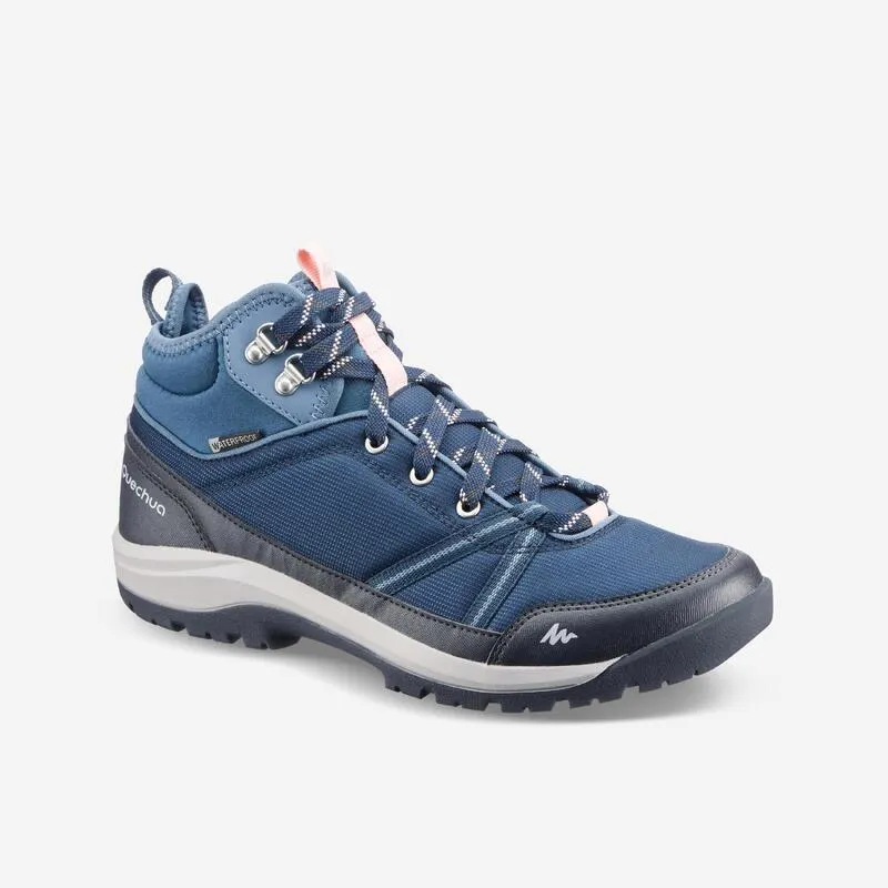 Scarpe trekking donna NH150 MID impermeabili blu