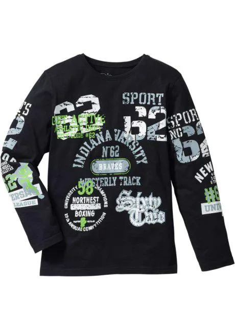 Maglia a maniche lunghe stampata in cotone biologico