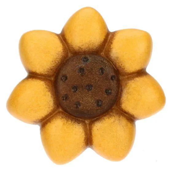 Magnete con girasole in ceramica Country