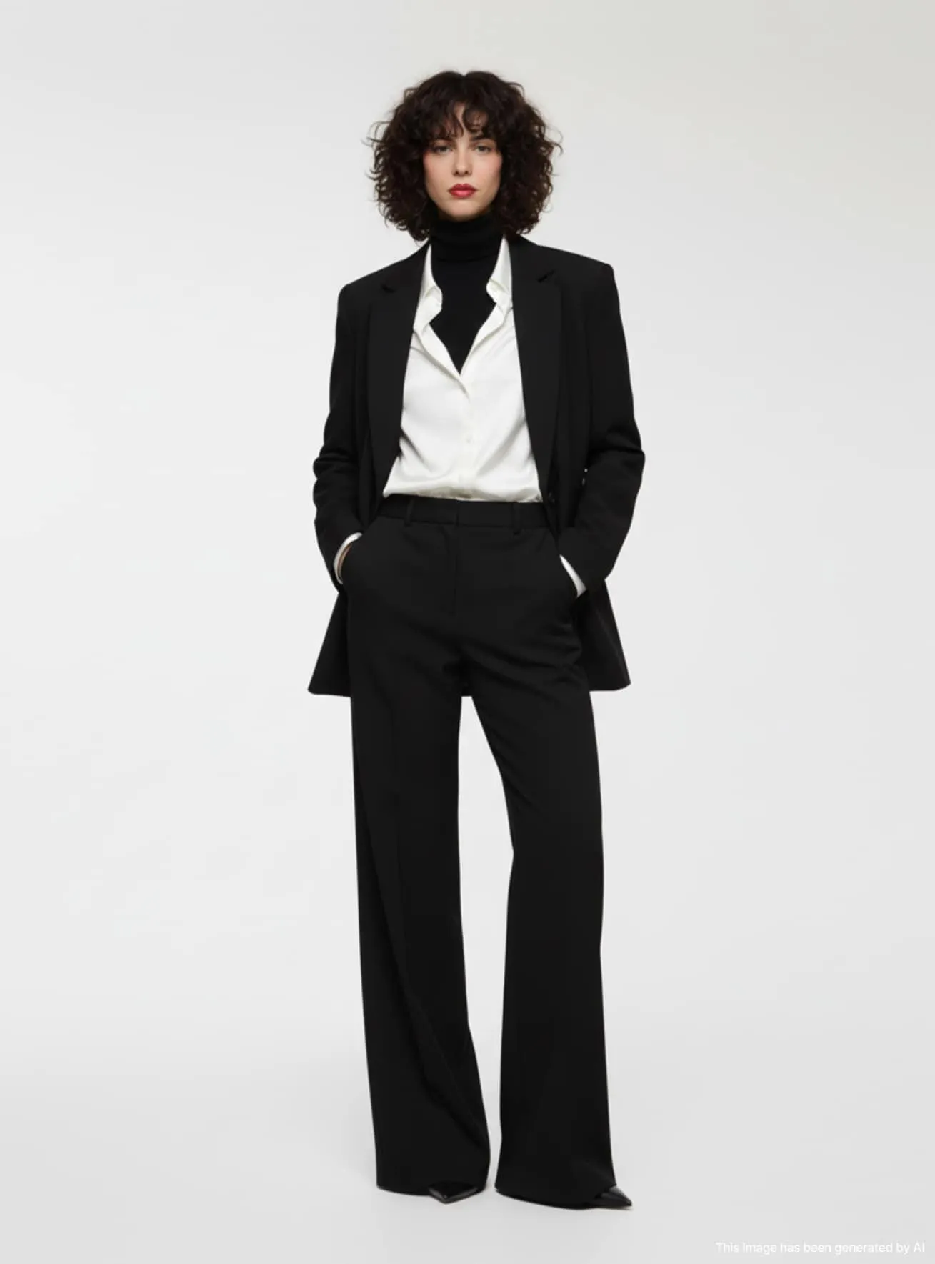 Pantaloni palazzo tinta unita Nero