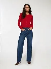 Cardigan con bottoni Rosso