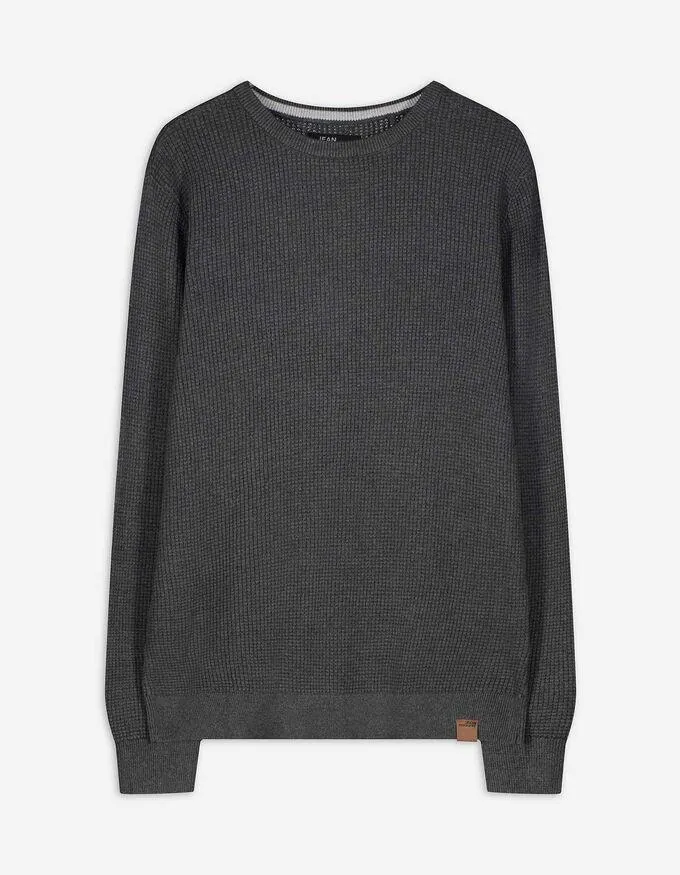 Maglione - A nido d'ape - grigio scuro