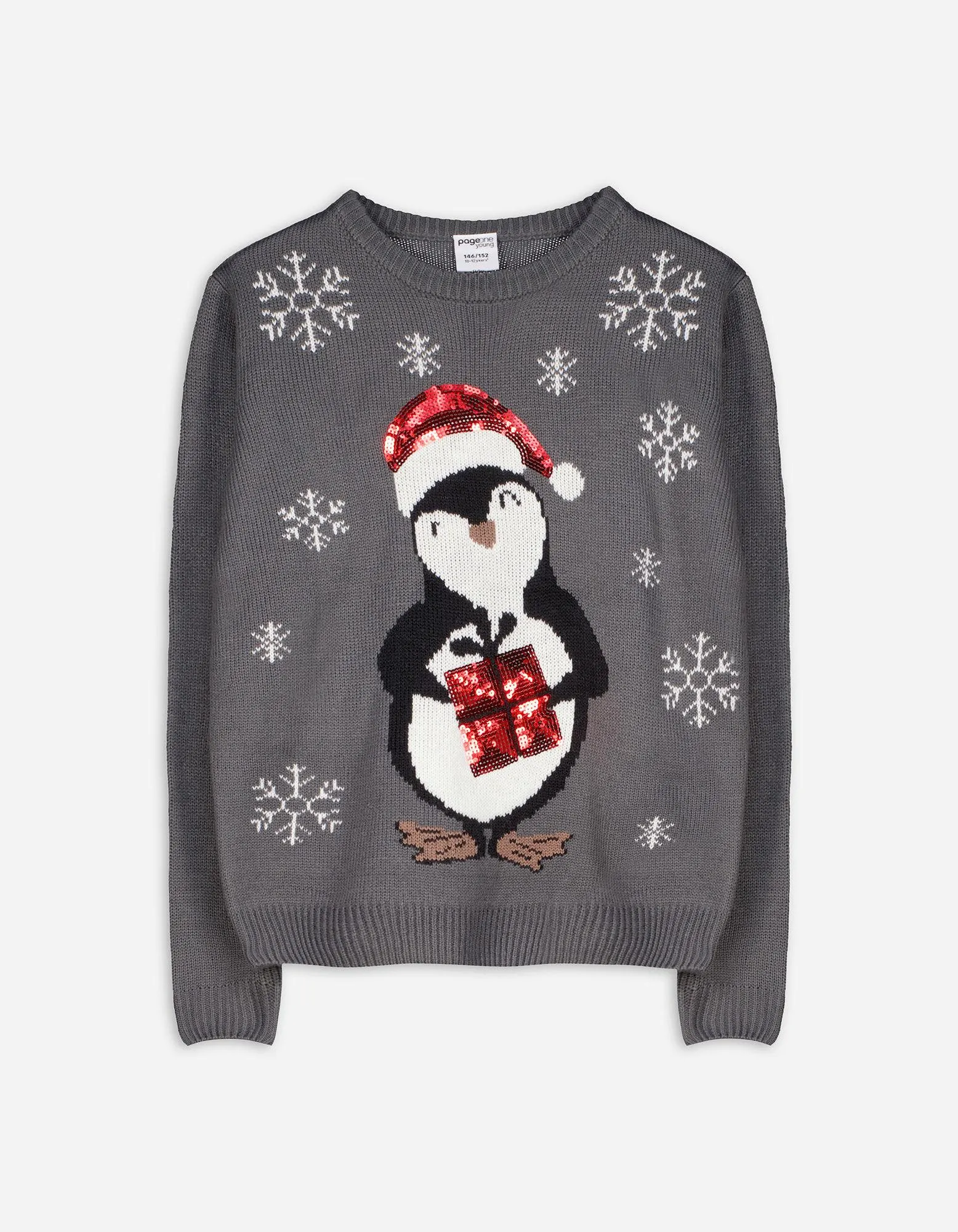 Maglione - Inserto di paillettes - grigio scuro