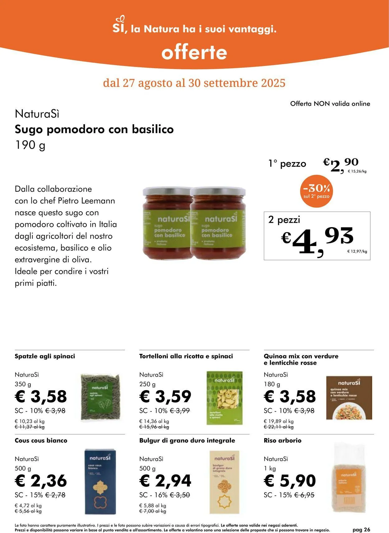 Natura Sì Volantino attuale da 25 settembre a 9 ottobre di 2025 - Pagina del volantino 26