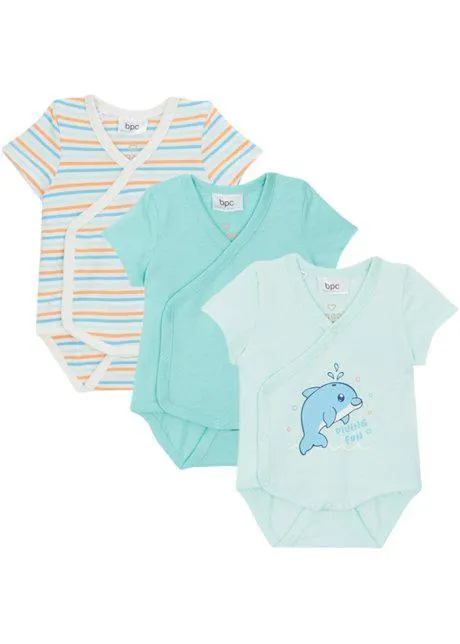 Body a maniche corte in cotone biologico (pacco da 3)