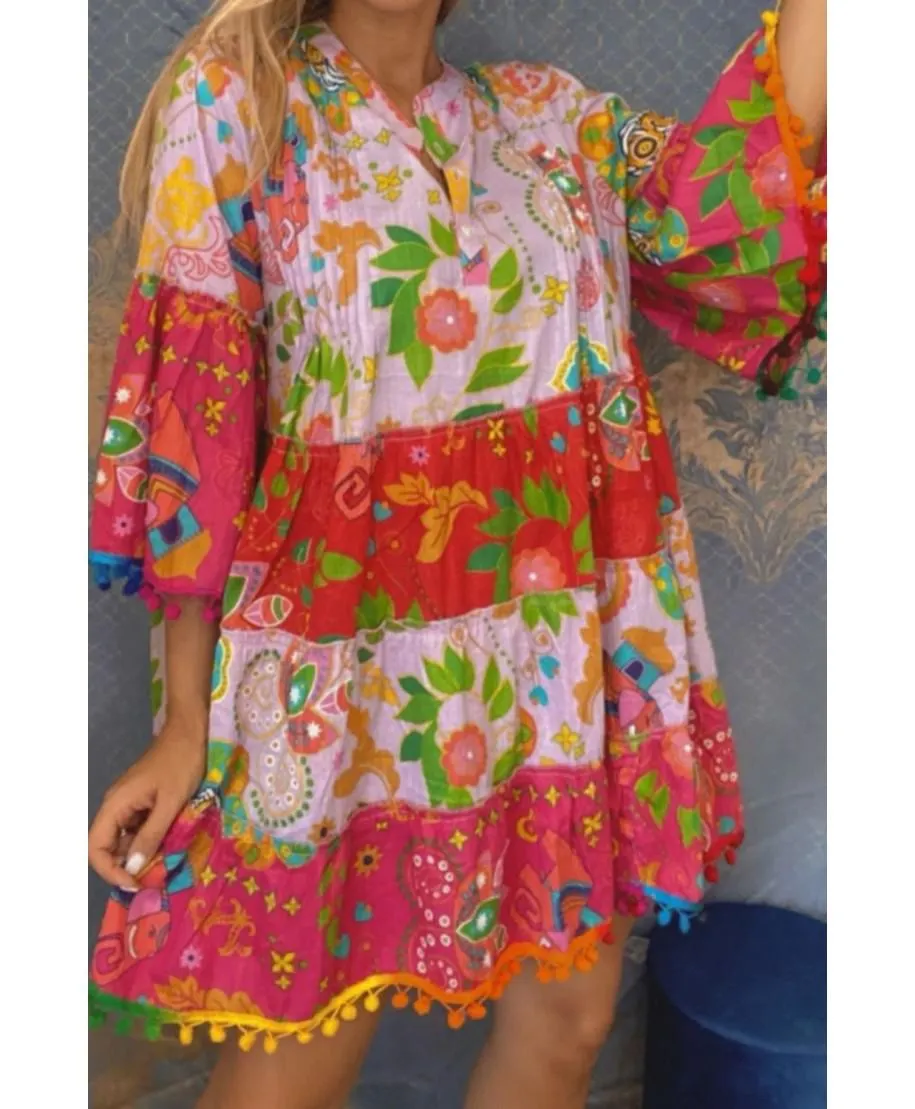 Abito pon pon colorati