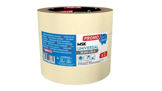 Nastro per mascheratura GEKO MSK Universal 50 m x 30 mm multisuperficie , 3 pezzi