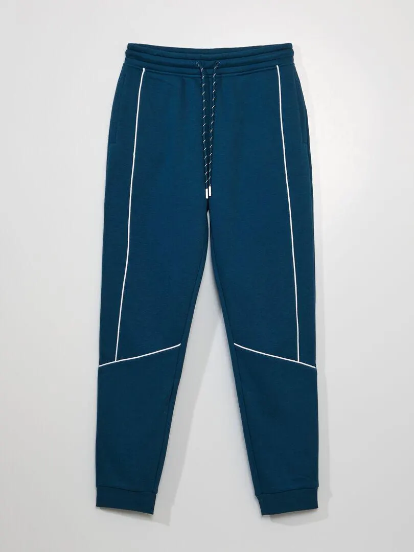 Joggers in tessuto felpato con cordoni - BLU