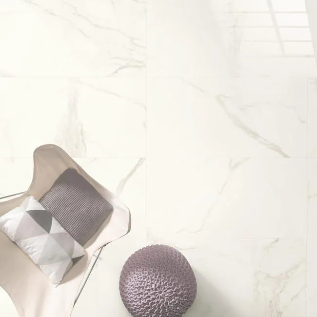 Piastrella da pavimento e rivestimento interno 60 x 120 cm Sp. 10 mm rettificato Statuario in gres porcellanato bianco traffico medio (pei 2/5) R9 1.44 mq