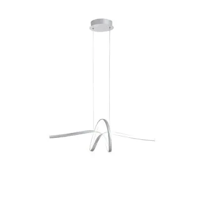 Lampadario a sospensione Malika LED 42W Bianco Neutro argento 82x28xH 120 cm