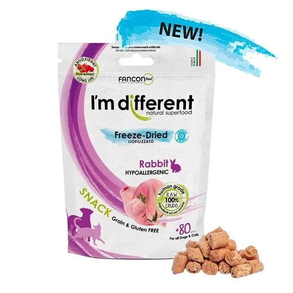 I’m Different - Snack Liofilizzato a Base di Carne Cruda di Coniglio