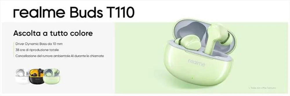 REALME - REALME BUDS T110 WIRELESS EAR BUDS-Punk Black