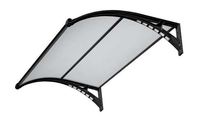 Pensilina Led integrato in policarbonato nero L 150 x P 100 cm struttura in alluminio