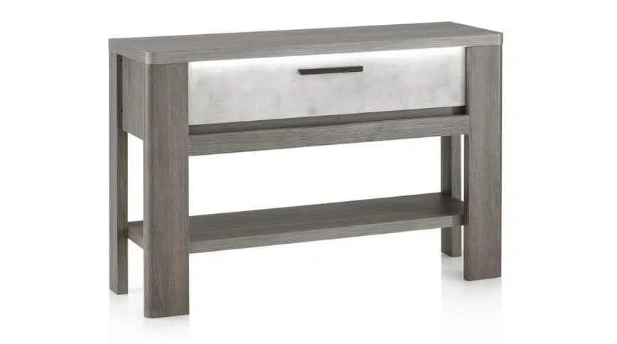 Tallin consolle legno scuro e pietra naturale