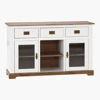 Credenza VILSTED 2 ante 3 cassetti bianco/marrone