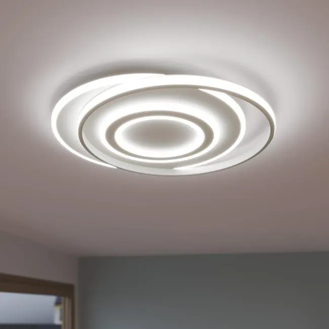 Plafoniera LED Emingo Ø 48 cm bianco IP21 cct da bianco caldo a bianco freddo con regolazione di temperatura, 13500 lumen INSPIRE