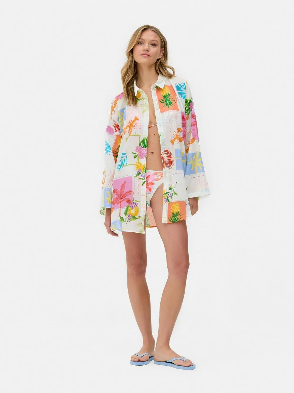 Camicia copricostume con stampa