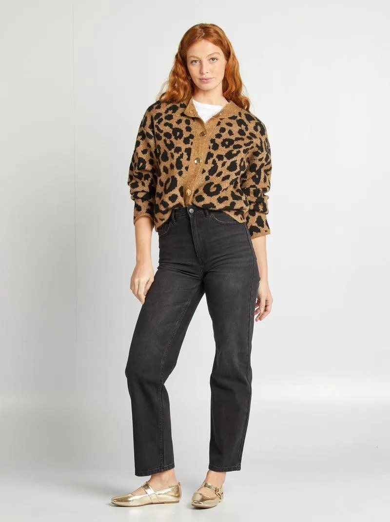 Cardigan in maglina leggera - MARRONE