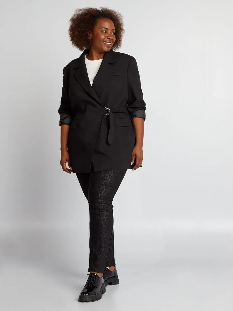 Pantaloni con paillettes - nero