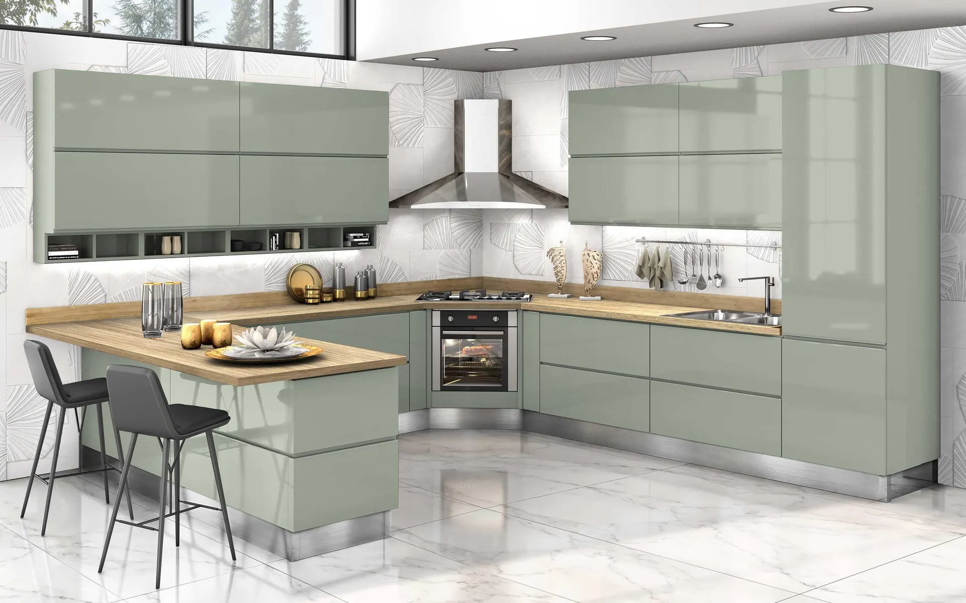 verde salvia laccato lucido