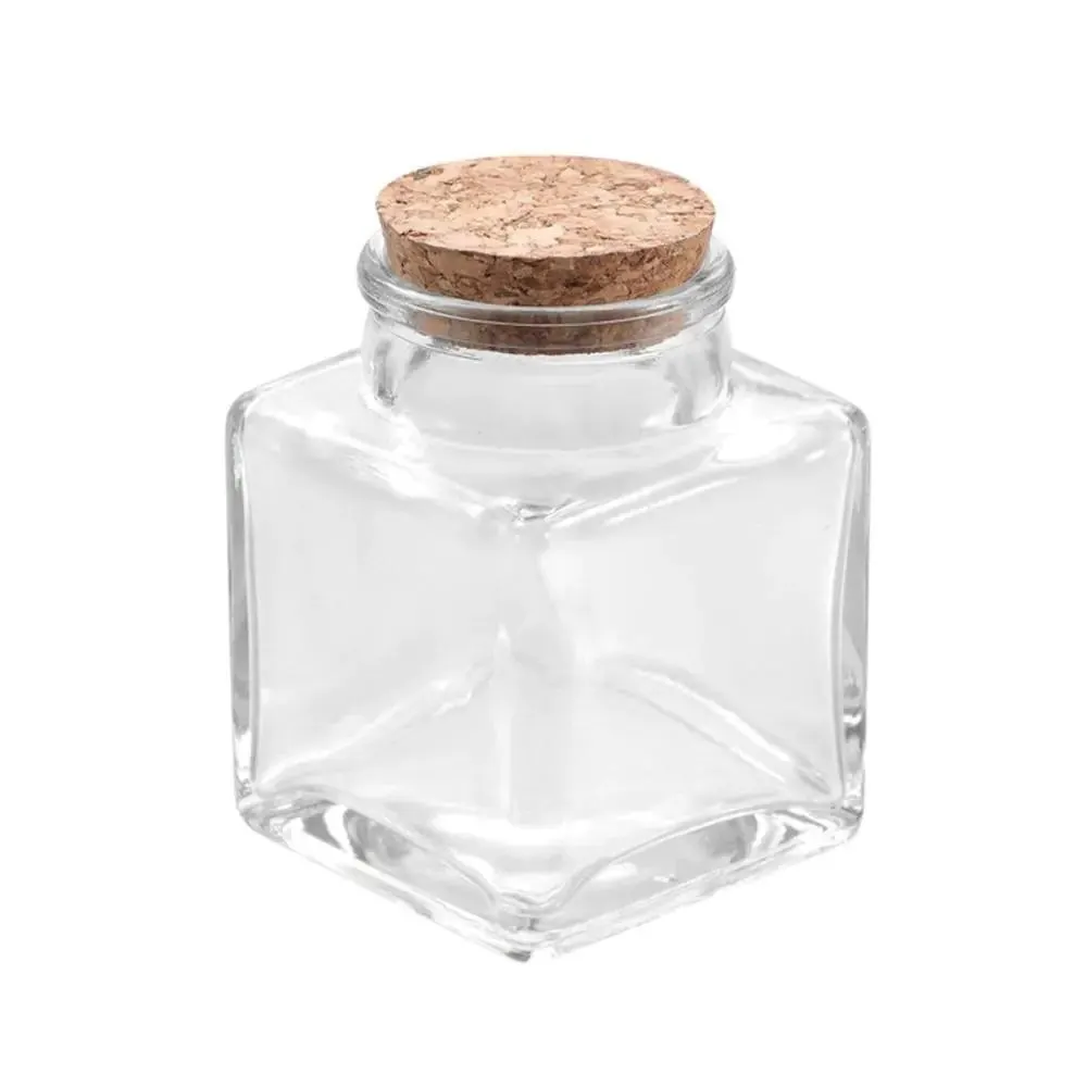 Barattolo in vetro con tappo di sughero 6x6xh8cm