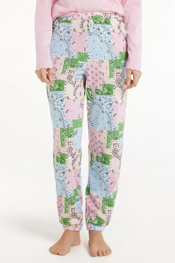 Jogger in Cotone Stampato