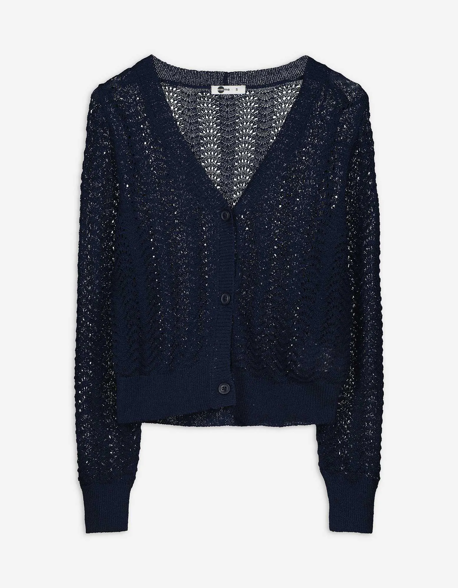 Giacca in maglia - Scollo a V - blu scuro