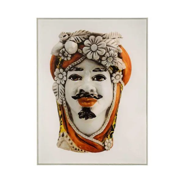 QUADRO FANTASIA TESTA DI MORO UOMO 18X24