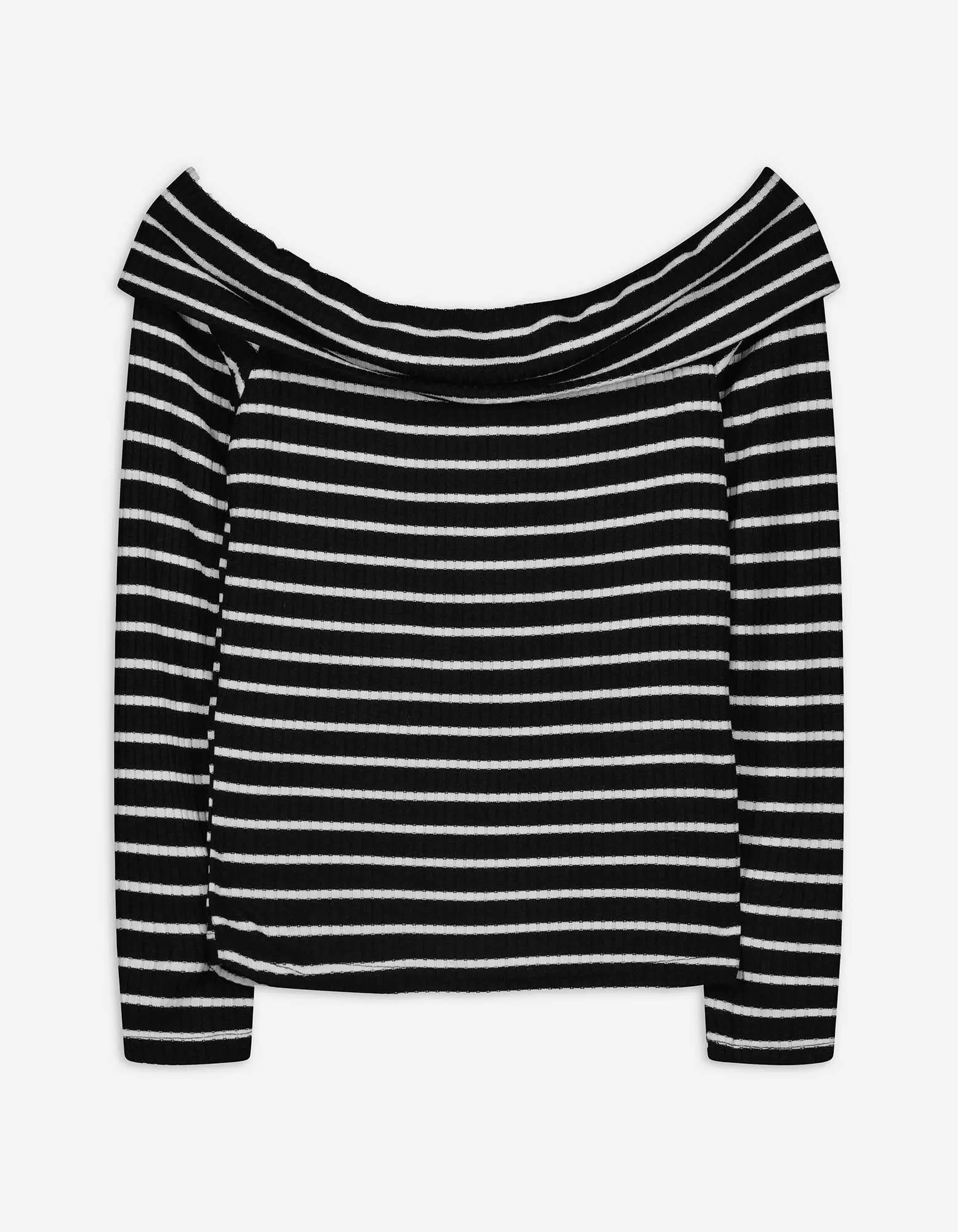 Maglia a manica lunga - Scollo alla carmen - nero