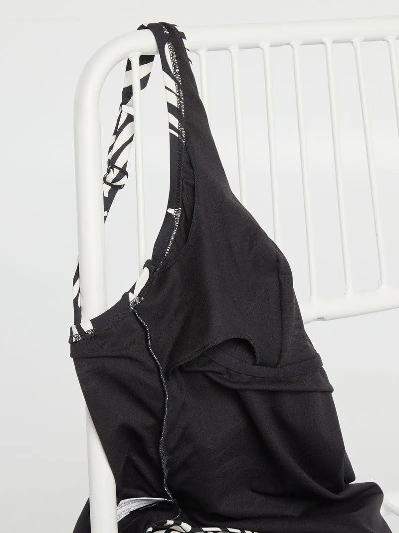 Costume intero postoperatorio stampato - NERO