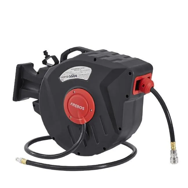 AREBOS Avvolgitubo Aria Compressa Avvolgitubo Automatico a Tamburo 15 m