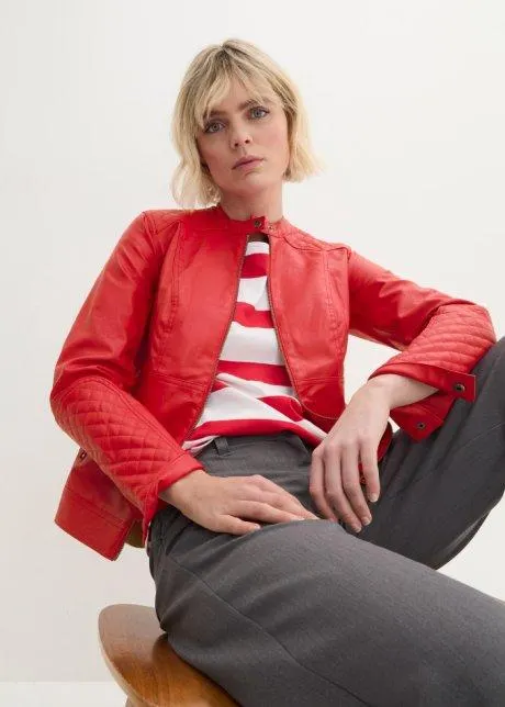 Giacca in similpelle stile biker