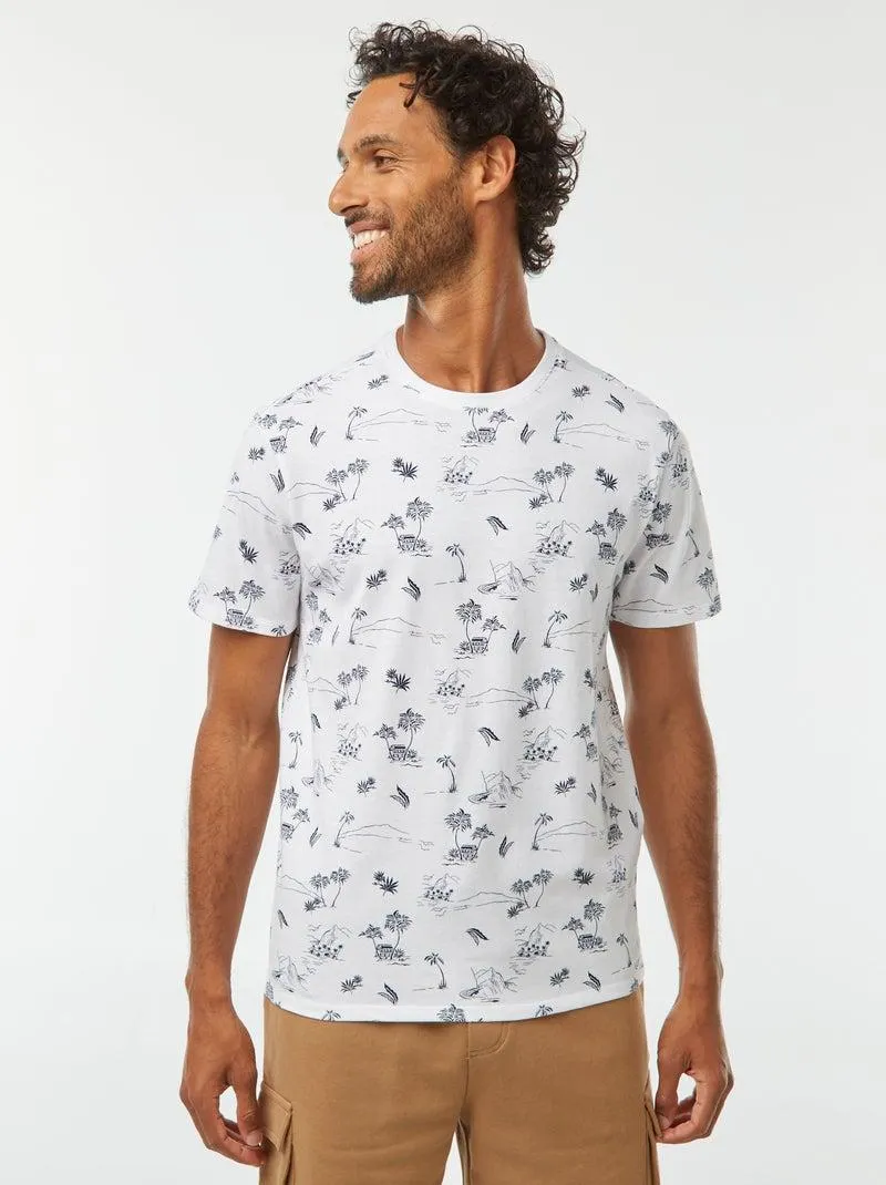 T-shirt stampata a maniche corte - Bianco