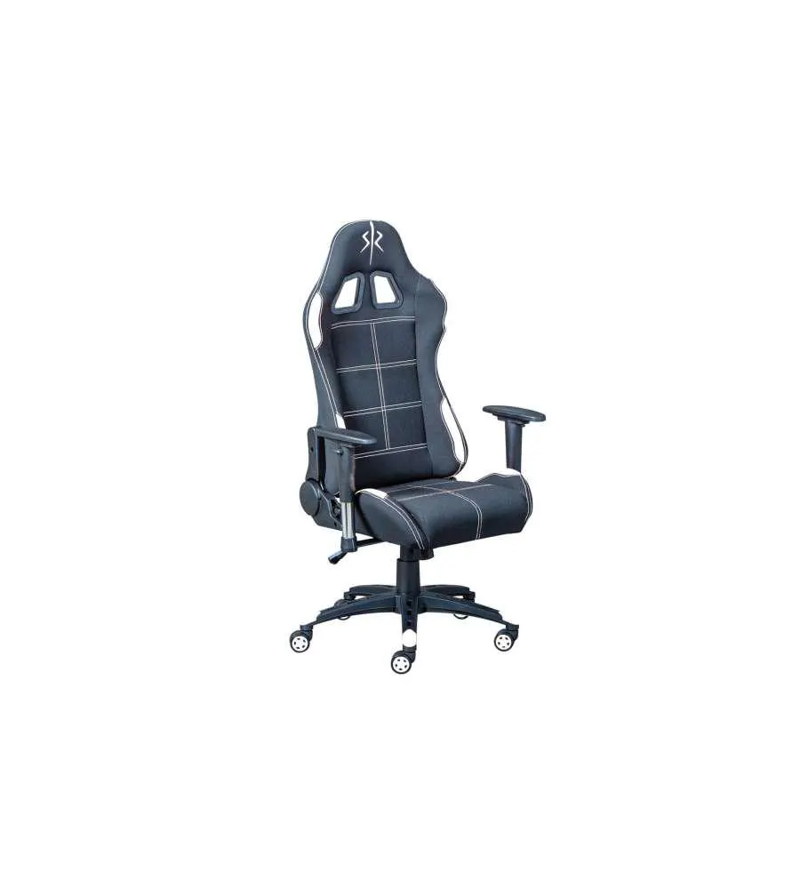 Poltrona Gaming Race In Tessuto Traspirante Grigio/Bianco