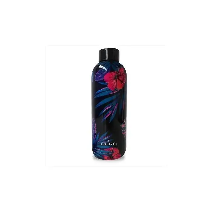 Puro wb500tropdw1dkblue borraccia bicicletta, uso quotidiano, fitness, sport 500 ml acciaio inossidabile