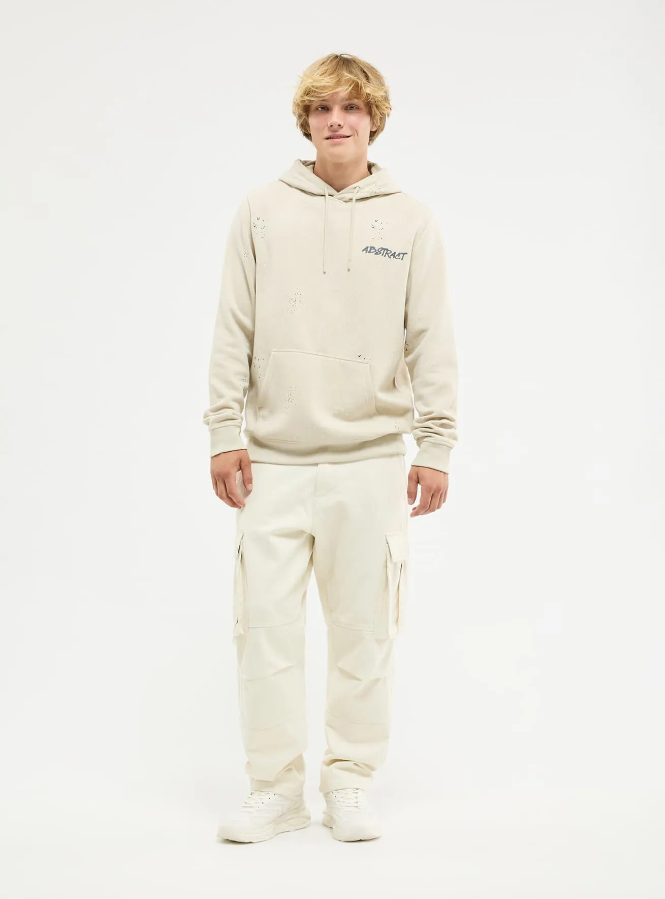 Pantaloni cargo over fit Bianco lana