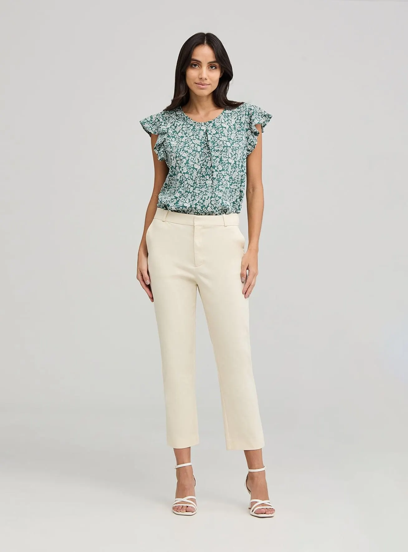 Blusa fantasia con balze Var verde