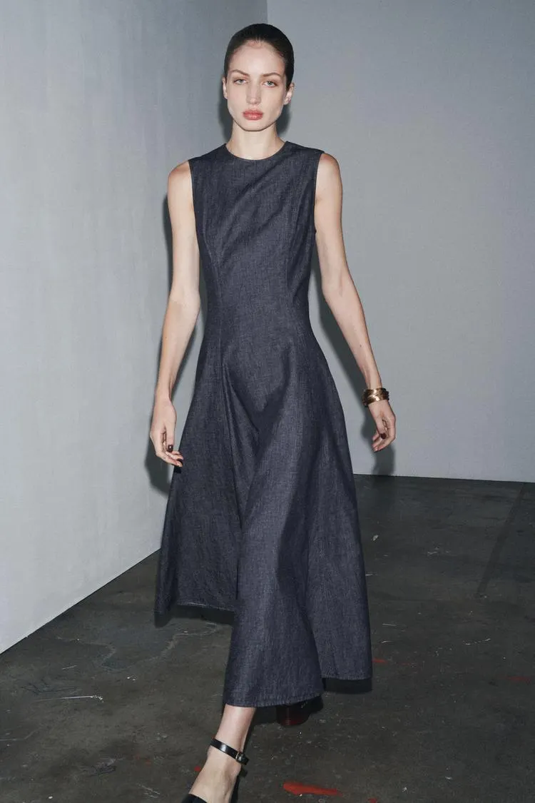 ZW COLLECTION DENIM MIDI DRESS